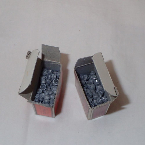 Two vintage DIANA and OLYMPIC 177 cal 4.5 mm shooting pellet boxes new, 100 pcs each