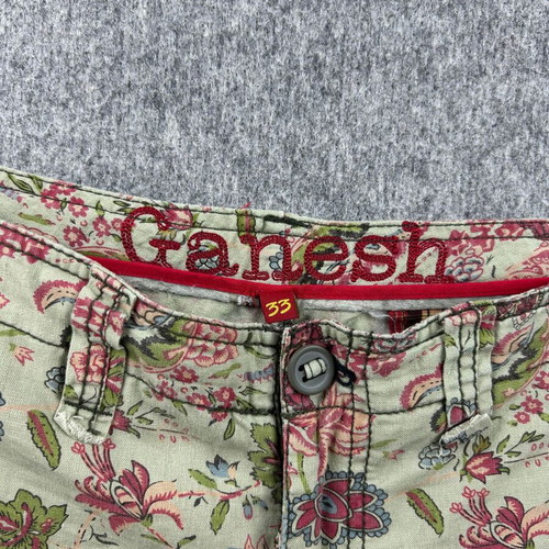 Ganesh Men's Cargo Shorts W33 Linen Floral Y2K Boho Vintage used