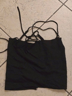 Mng Bustier Top T-shirt New, Size S-M, Black