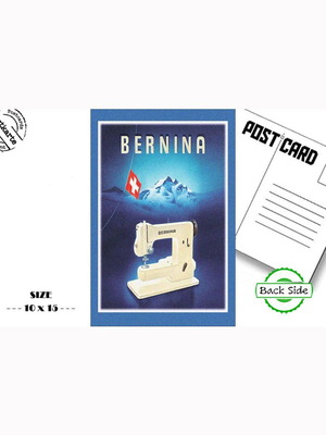 Bernina vintage advertising postcard new