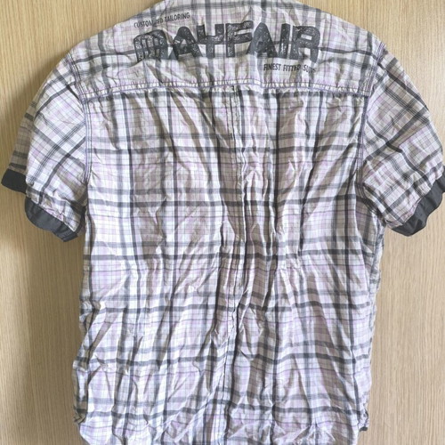 Men's short-sleeve shirt size L, gray and pink, like new