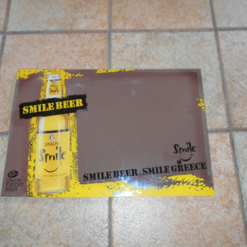 Smile Beer promotional mirror, Union Smile, 37x45 cm