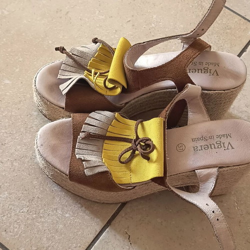 Viguera espadrilles with heel size 37 like new, multicolor