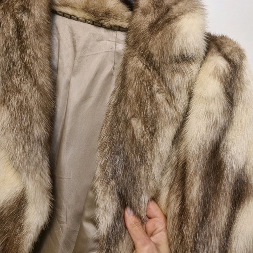 Mink fur coat white-brown used size Medium