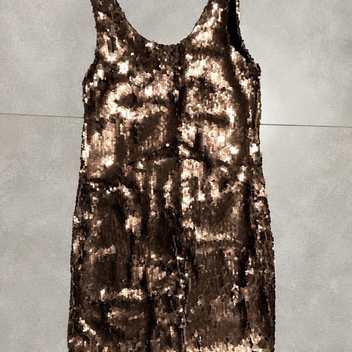 Bronze sequin dress, sleeveless, medium size