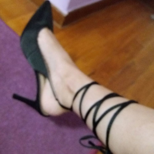 Satin pumps new size 37 black with ankle ties