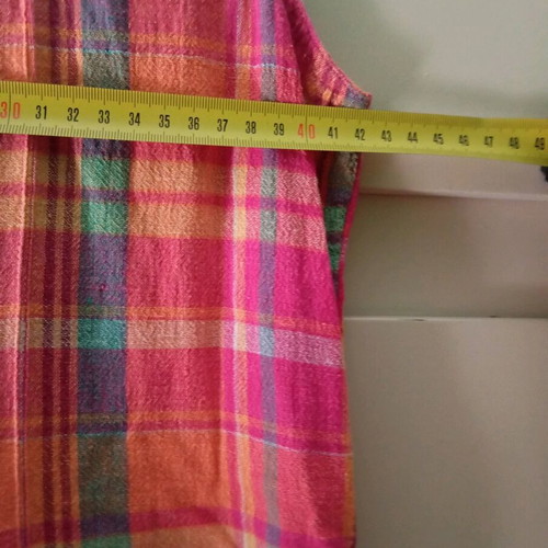 Richards dress used, 100% cotton sleeveless, pink-orange gingham
