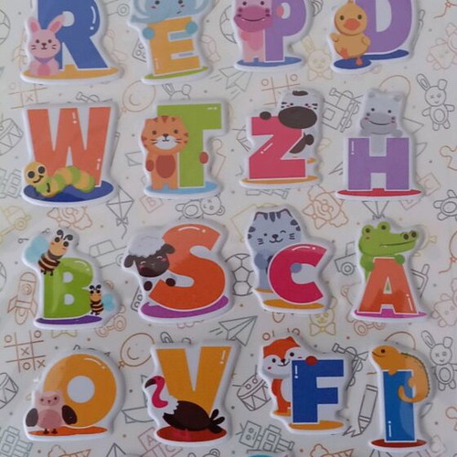 Children's ABC stickers new sheet with English alphabet and animals