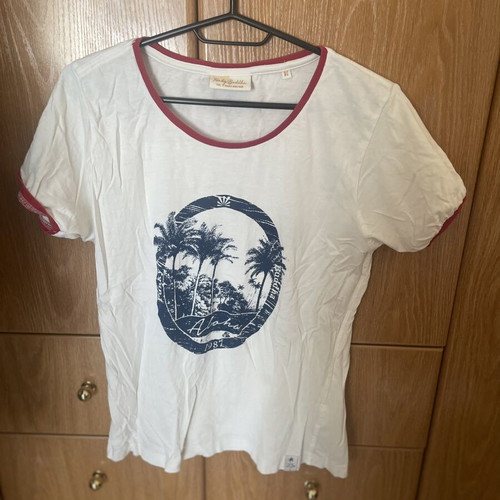 T-shirt Funky Buddha used, white, palm print, size M