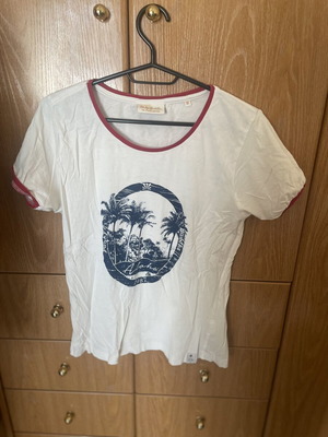 T-shirt Funky Buddha used, white, palm print, size M