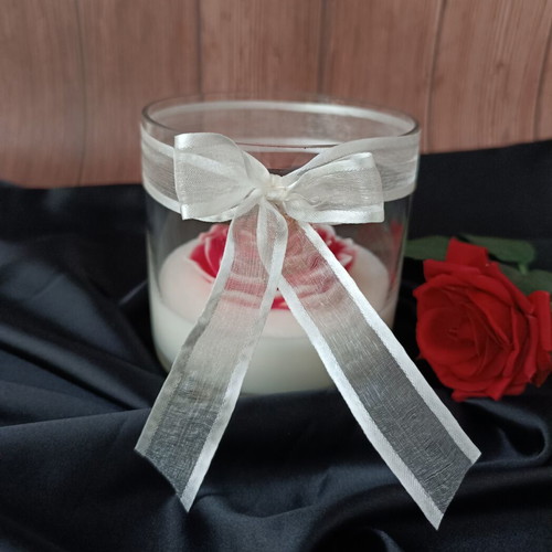 Decorative Rose Scented Candle in Glass Jar made to order