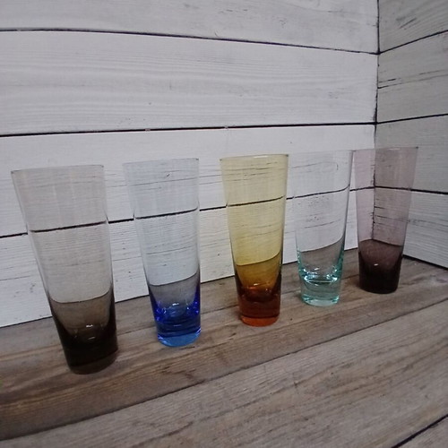 Max Verboeket K3 ‘Carnaval’ vintage longdrink glasses set of 5
