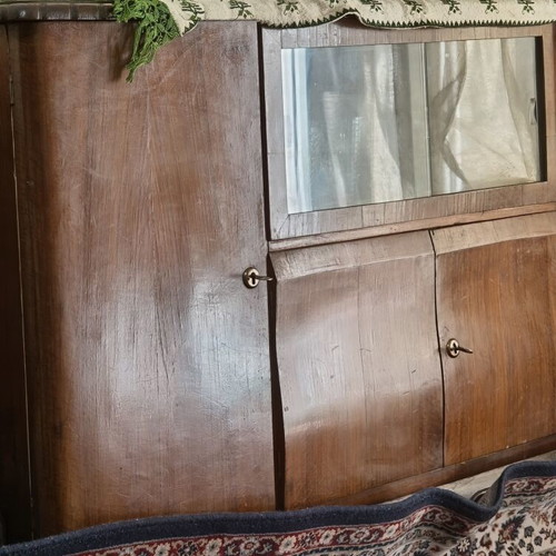 Vintage wooden sideboard with carved legs used