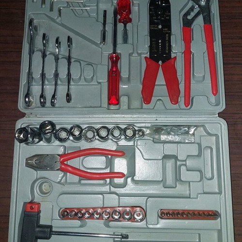 Tool kit with German wrenches and electrical tools used