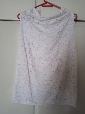 White Lilac Blouse with Draped Neckline, like new