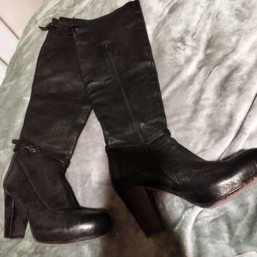 Leather Over-the-Knee Boot Ralph Harrison 38 Like New