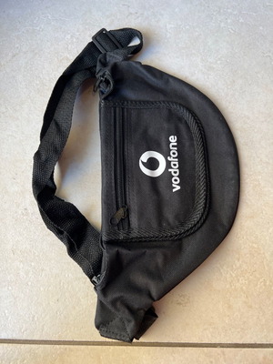 Vodafone black banana waist bag with 3 compartments new