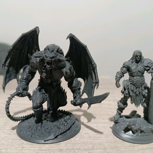 Heroquest barbarian and demon resin figures new