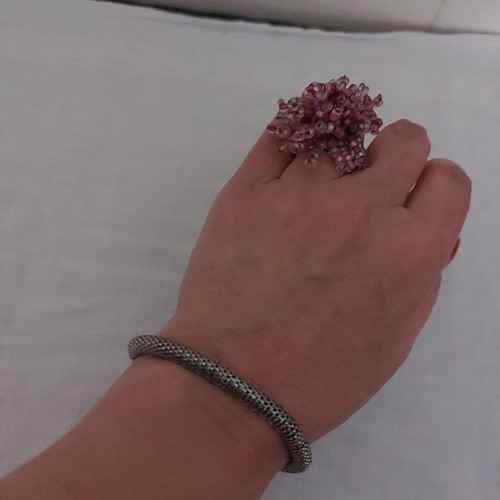 Bracelet and ring used, set of 2 pieces