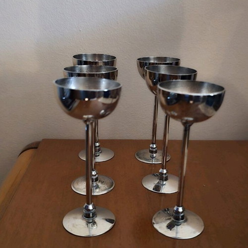 Silver-plated liqueur glasses used