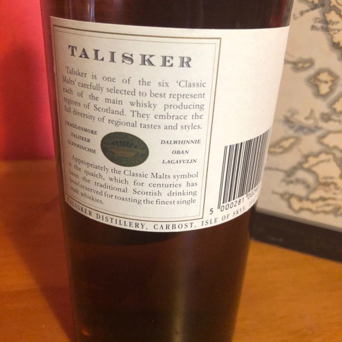 Talisker 10 Year Old "Map Label" Single Malt Scotch Whisky new, collectible 90s
