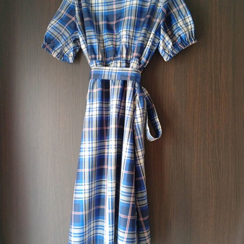 Zara women's dress new, white and blue, size L