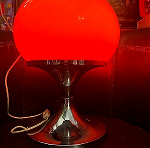 Vintage table lamp in chromed metal and acrylic by Luigi Massoni for Guzzini, 1960s