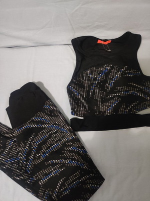 Pink Woman sports set size S like new, black and grey