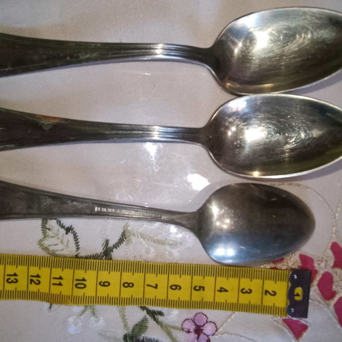 Antique cutlery set used, 15 pieces