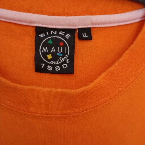 Maui & Sons men's orange T-shirt XL, summer surf design