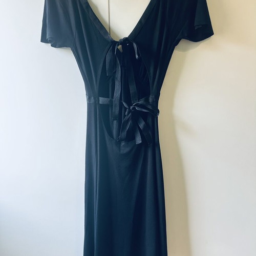 Diva by D Black Open Back Midi Dress like new, tie back jersey