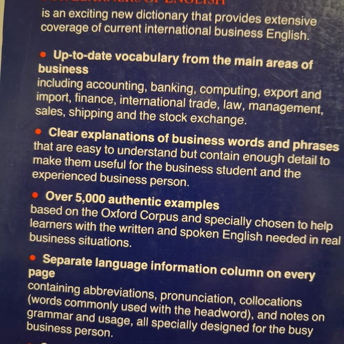 Oxford Dictionary of Business English for Learners of English like new