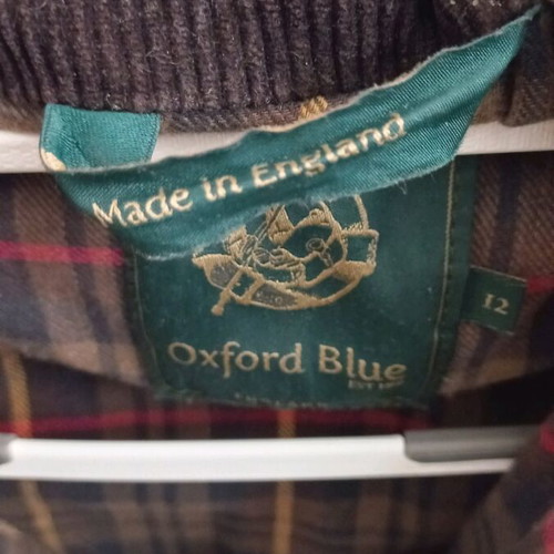 Oxford Blue Jacket women's tartan Eltham wax size S like new khaki