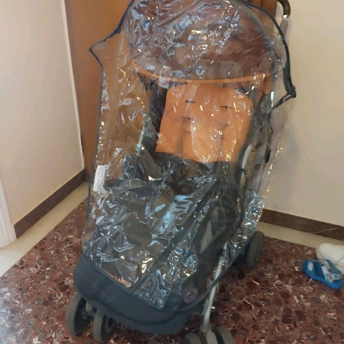 Maclaren Baby Stroller used with footmuff and rain cover