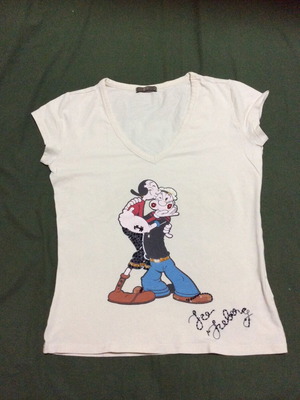 Iceberg women's t-shirt used, ecru, size M