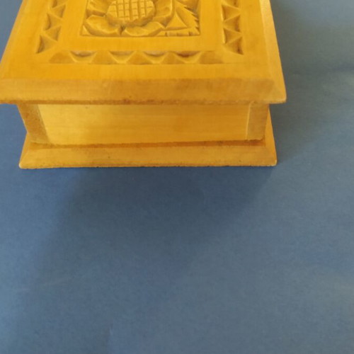 Wooden box Hungary 1977 with embossed design, new
