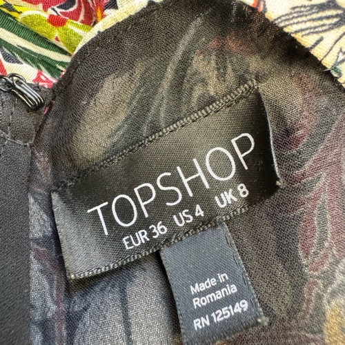 Floral dress new, knee-length with zipper, Topshop, multicolor size S