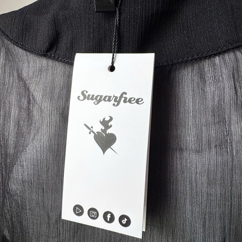 SugarFree transparent black kimono with belt size M