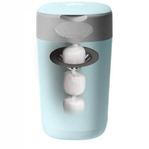 Tommee Tippee Twist & Click diaper disposal bin used, blue