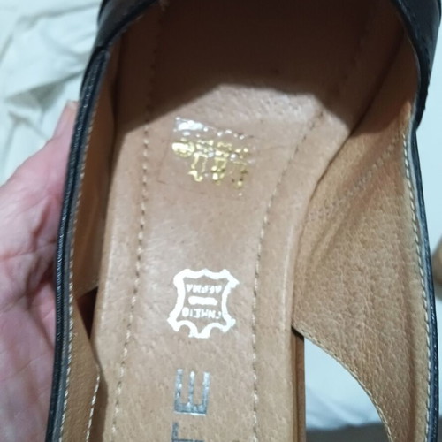 Elite black leather platform sandals like new, size 37