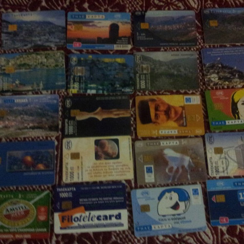 Phone cards used, pack of 20 pieces