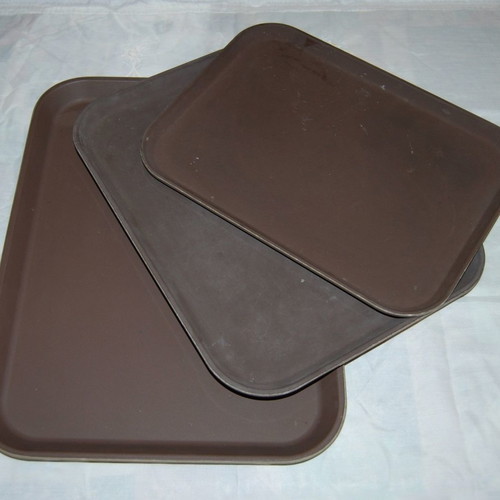 Professional serving trays used, pack of 3, hard plastic