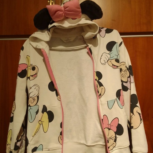 Mini Mouse cotton jacket with hood and pockets like new
