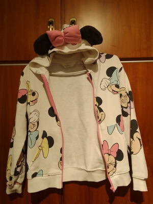Mini Mouse ζακέτα βαμβακερή με κουκούλα και τσέπες σαν καινούργιο