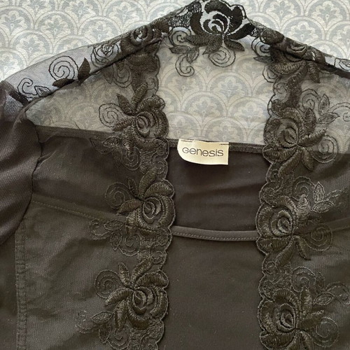 Genesis blouse with transparency like new, black