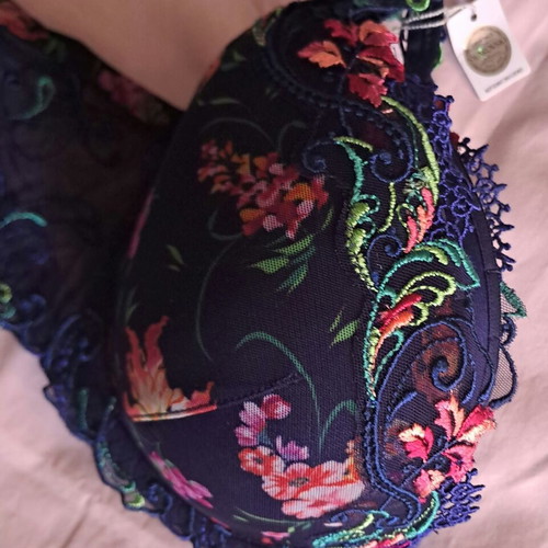 Lise Charmel bra new with Swarovski jewelry, size 80B, colorful