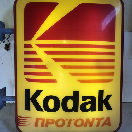 Kodak vintage double-sided illuminated sign used