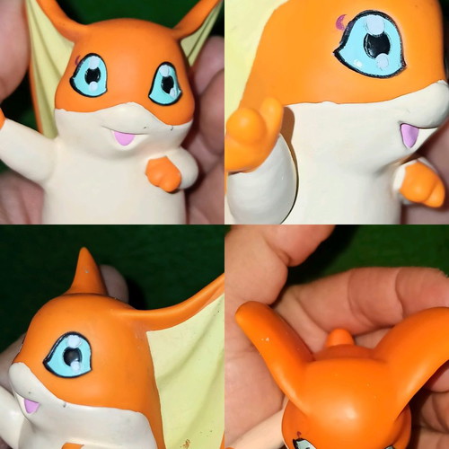 Digimon Patamon figure 1999 and two mini cups used