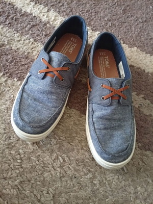 Toms Curver Boys' Shoes Size 36.5 Like New Blue Moccasins