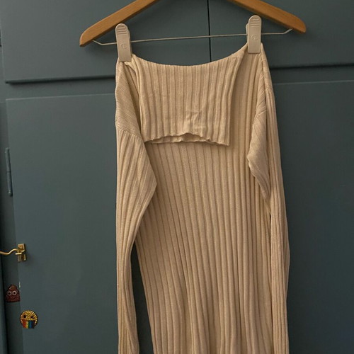 Silk light turtleneck pullover beige used, size small